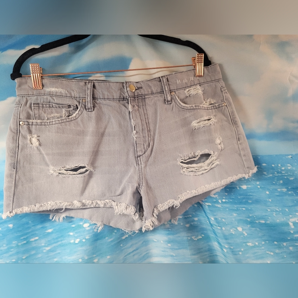 Joes Jeans Distressed Gray Denim Shorts Womans Size 31 Cut Off‎ Short